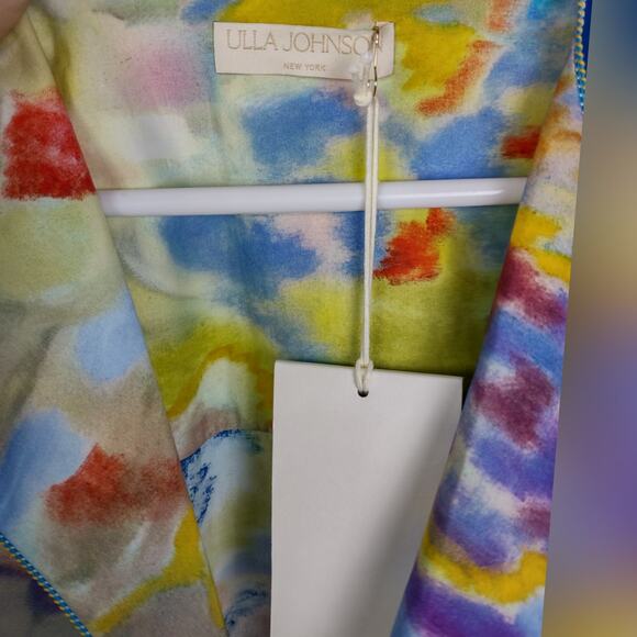 Ulla Johnson Holland Retails $590 Abstract-Print Cotton Wrap Jacket Size 4 - Picture 8 of 16